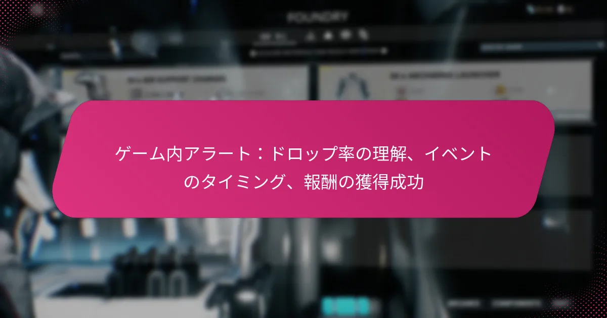ゲーム内アラート：ドロップ率の理解、イベントのタイミング、報酬の獲得成功