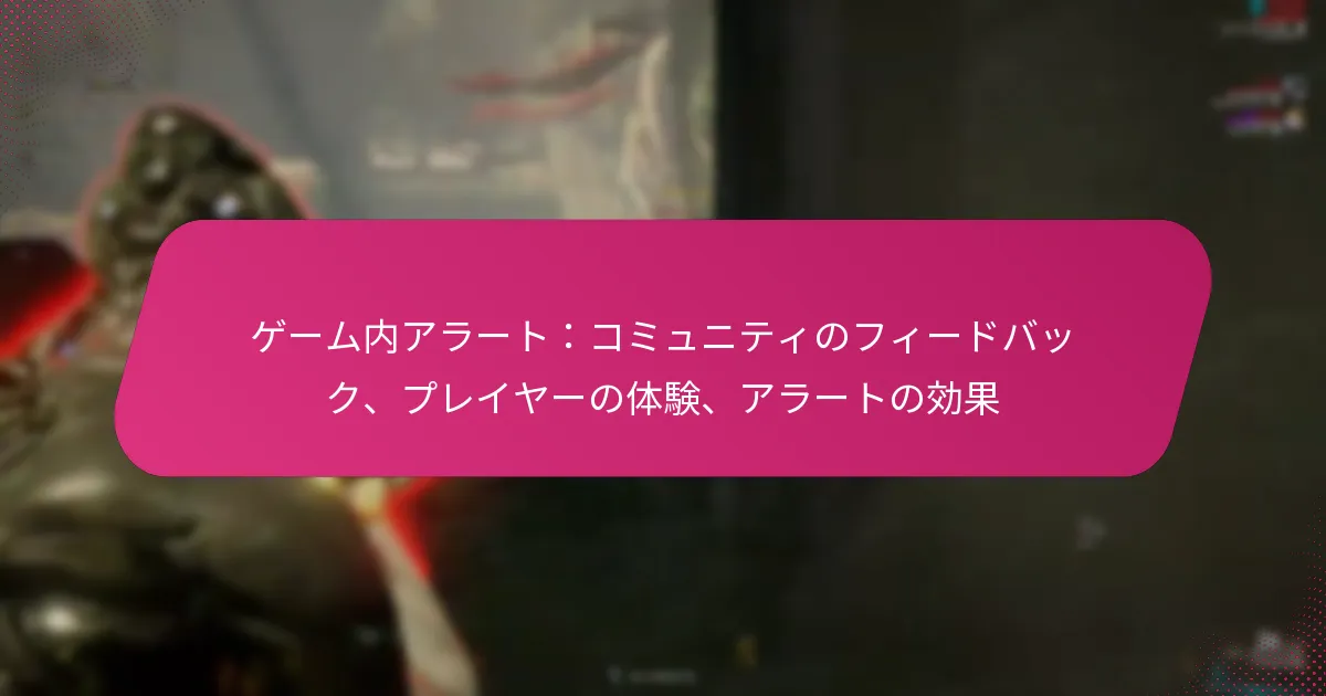 ゲーム内アラート：コミュニティのフィードバック、プレイヤーの体験、アラートの効果